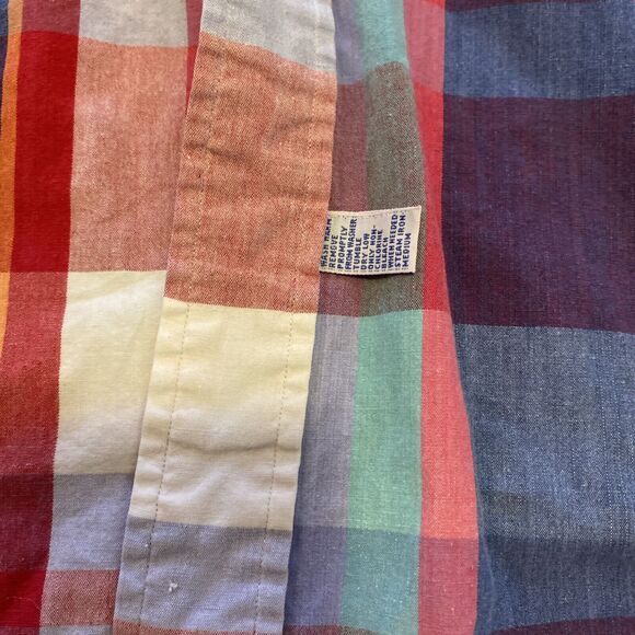 Vtg 90s Ralph Lauren Blue Label XL Red Plaid Soft Cotton Long Sleeve Shirt - Picture 3 of 6